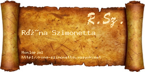 Róna Szimonetta névjegykártya